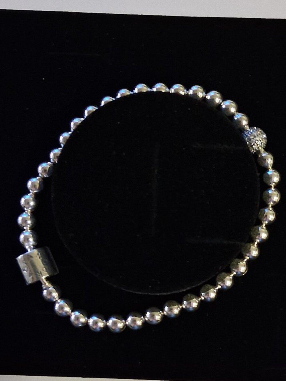 Pandora Beaded Sterling Silver Bracelet with Clear Cubic Zirconia - Picture 4 of 6